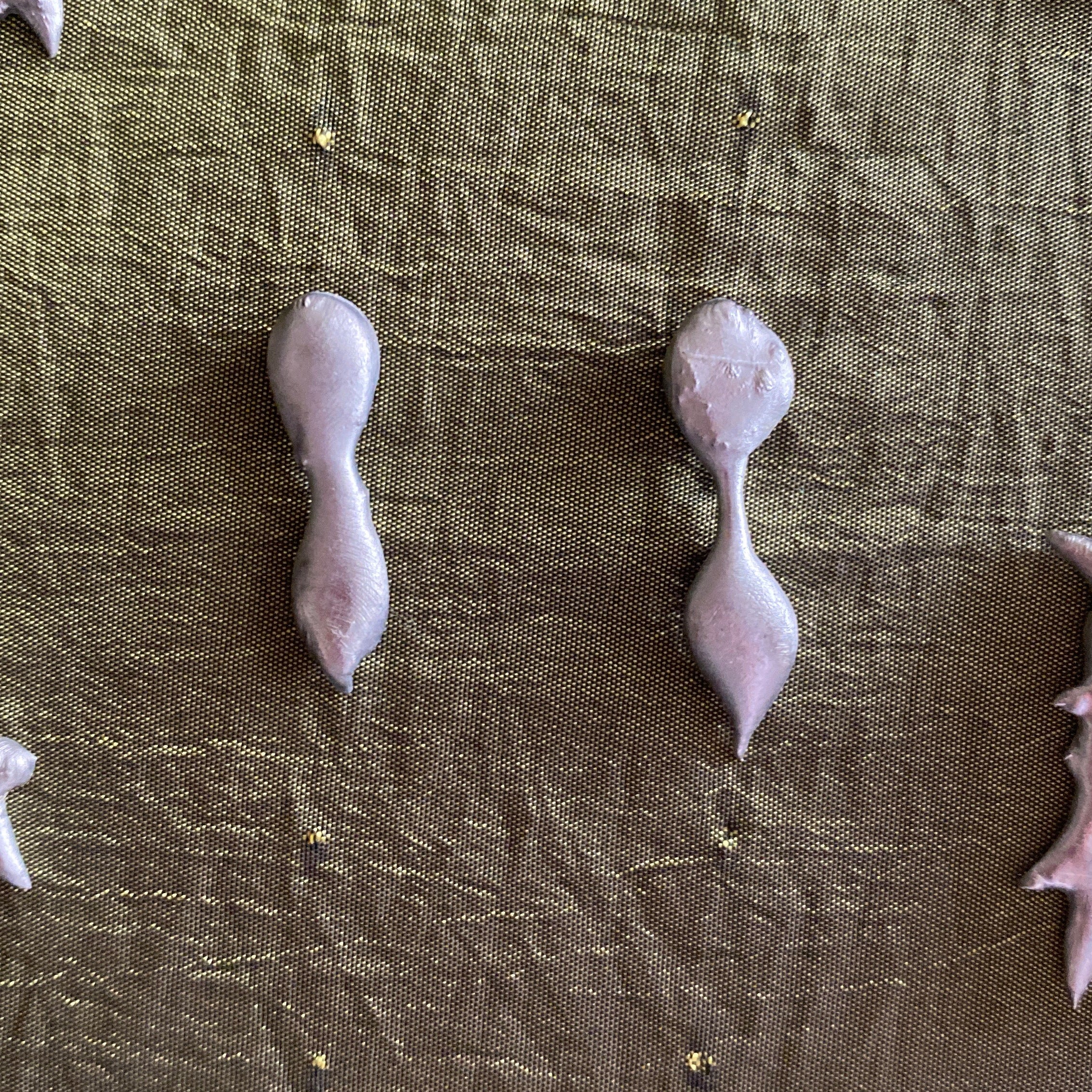 solder pea pod earrings