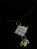 Striped diamond pottery choker