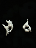 Small sculptural soft solder stud earrings