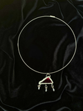 Translucent red engraved glass pendant