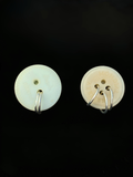 Mixed size vintage button stud earrings with text