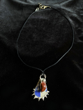 Spiked pottery and jasper necklace