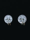 White vintage button stud earrings